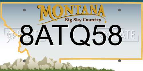 8ATQ58 Montana License Plate