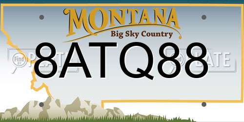 8ATQ88 Montana License Plate