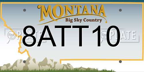 8ATT10 Montana License Plate