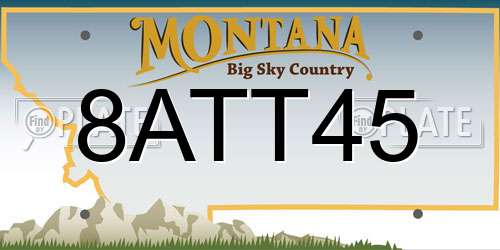 8ATT45 Montana License Plate