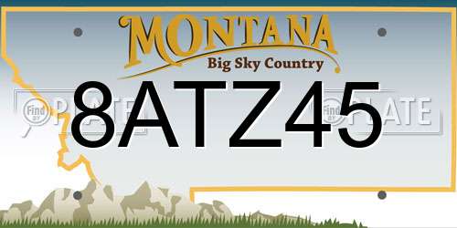 8ATZ45 Montana License Plate