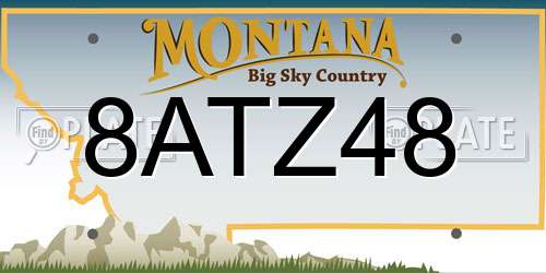 8ATZ48 Montana License Plate