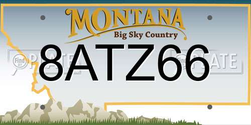 8ATZ66 Montana License Plate