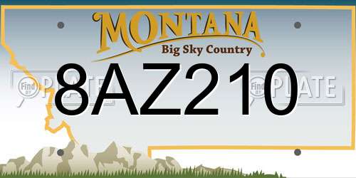 8AZ210 Montana License Plate