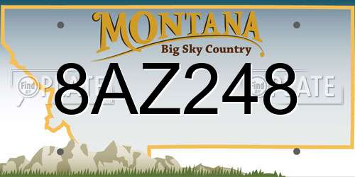 8AZ248 Montana License Plate