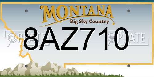 8AZ710 Montana License Plate