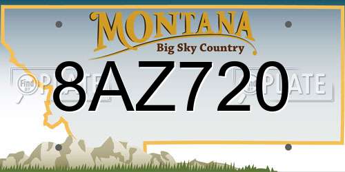8AZ720 Montana License Plate