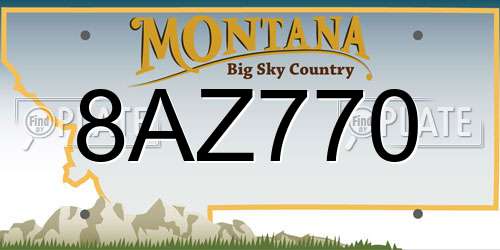 8AZ770 Montana License Plate