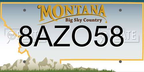 8AZO58 Montana License Plate