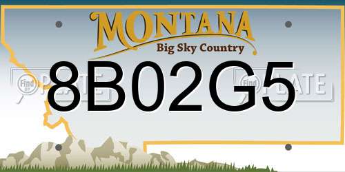 8B02G5 Montana License Plate