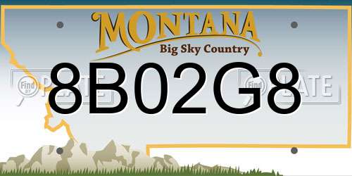 8B02G8 Montana License Plate