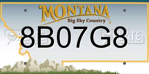 8B07G8 Montana License Plate