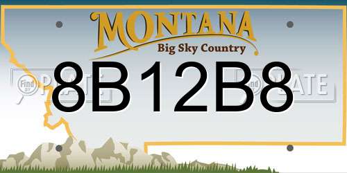 8B12B8 Montana License Plate