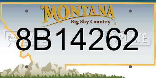 8B14262 Montana License Plate