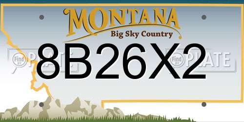 8B26X2 Montana License Plate