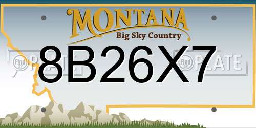 8B26X7 Montana License Plate