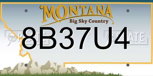 8B37U4 Montana License Plate