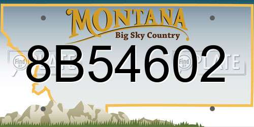 8B54602 Montana License Plate