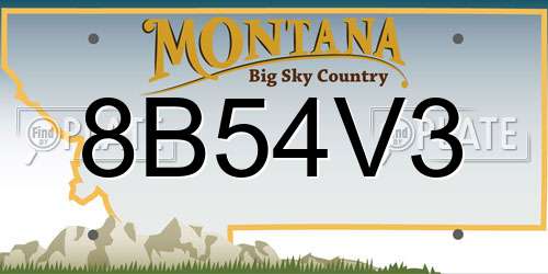 8B54V3 Montana License Plate
