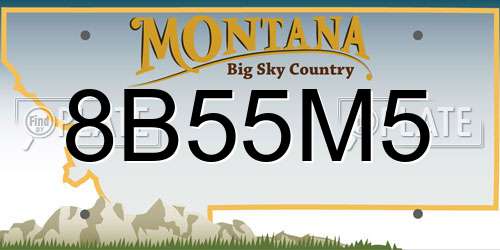 8B55M5 Montana License Plate