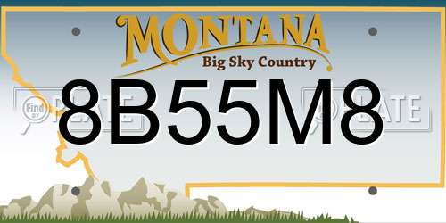 8B55M8 Montana License Plate