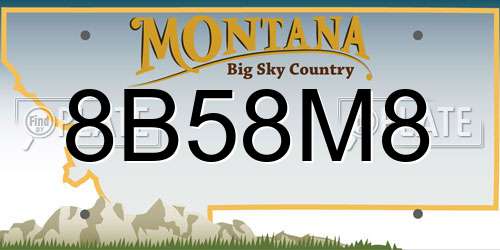 8B58M8 Montana License Plate