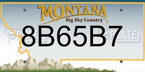 8B65B7 Montana License Plate