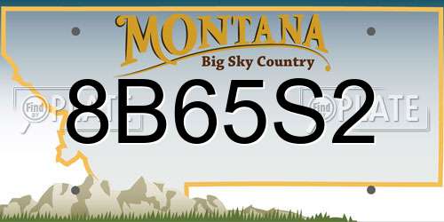 8B65S2 Montana License Plate