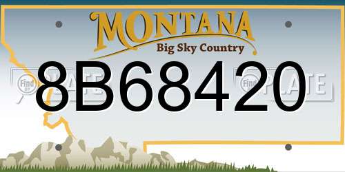 8B68420 Montana License Plate