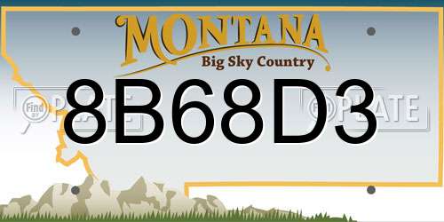 8B68D3 Montana License Plate