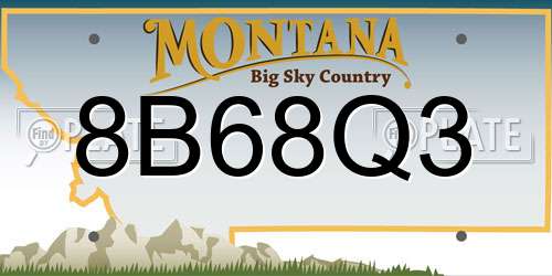 8B68Q3 Montana License Plate