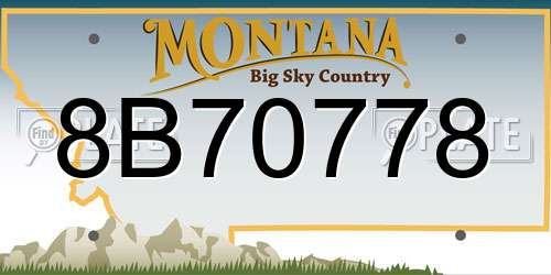 8B70778 Montana License Plate