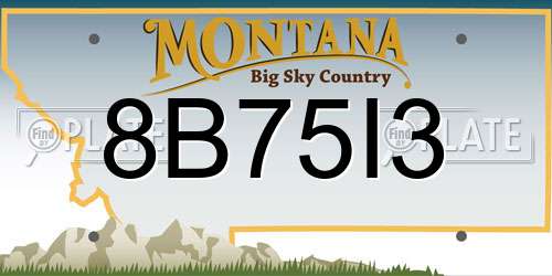 8B75I3 Montana License Plate