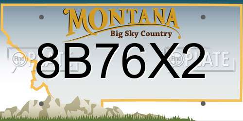 8B76X2 Montana License Plate