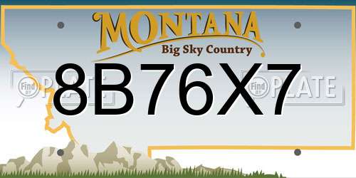 8B76X7 Montana License Plate