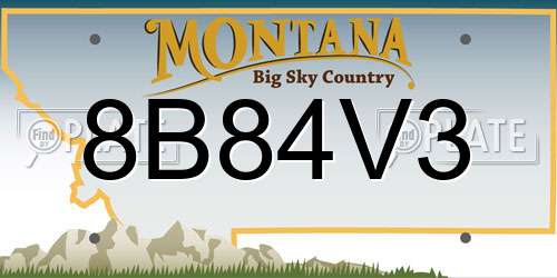 8B84V3 Montana License Plate