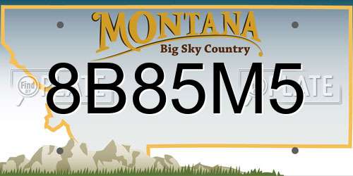 8B85M5 Montana License Plate