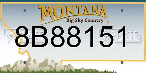 8B88151 Montana License Plate