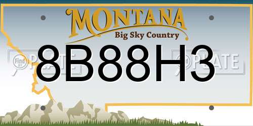 8B88H3 Montana License Plate