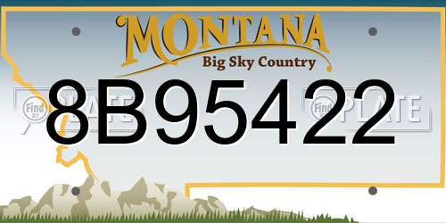 8B95422 Montana License Plate