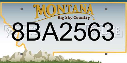 8BA2563 Montana License Plate
