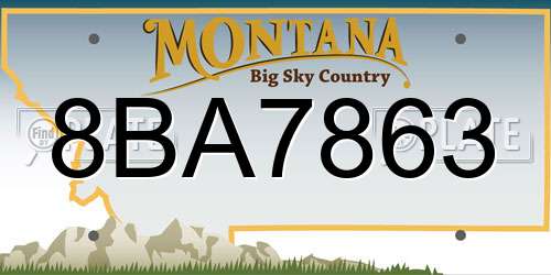 8BA7863 Montana License Plate