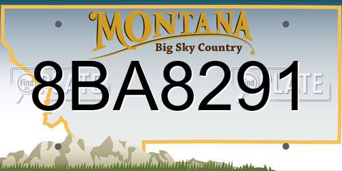 8BA8291 Montana License Plate