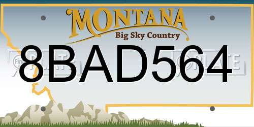 8BAD564 Montana License Plate