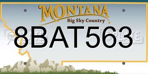 8BAT563 Montana License Plate