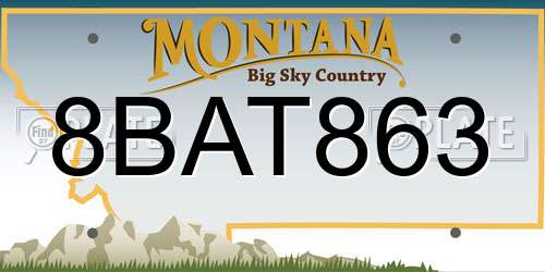 8BAT863 Montana License Plate