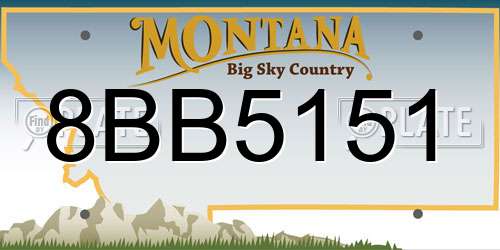 8BB5151 Montana License Plate