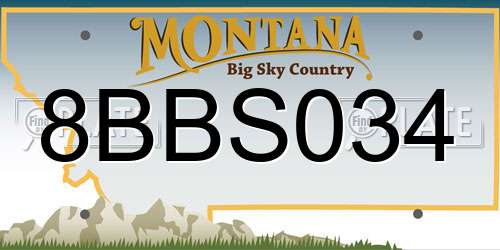 8BBS034 Montana License Plate