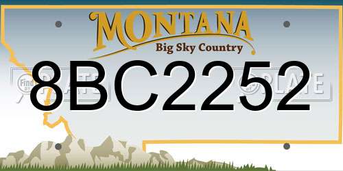 8BC2252 Montana License Plate