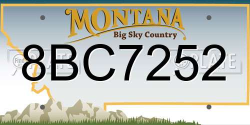 8BC7252 Montana License Plate
